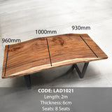 Live Edge Dining Table with Distinct Wood Knots