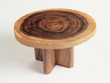 Round Monkeypod Coffee Table – Solid Timber Pedestal Base