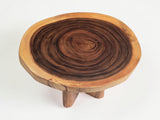 Natural Monkeypod Coffee Table – Solid Wood Pedestal