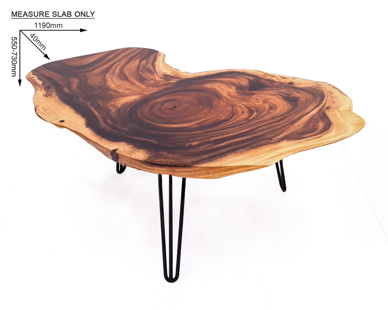 COF044- Live Edge Acacia Dark Brown Wood Coffee Table.