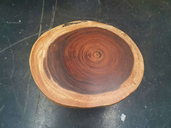 COF068 - Smooth Warm Brown Monkeypod Wood Side Table.