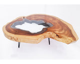 RTG004- Live Edge Glass Inlay Dining Table.