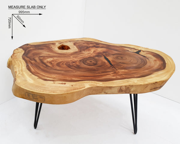 COF034- Dark Brown Monkeypod Wood Coffee Table.