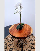 COF017- Small Light Brown Natural Acacia Round Edge Coffee/ Bar Table.
