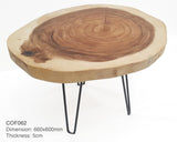 COF094 - Medium Corner Coffee Table with Live Edge Features.