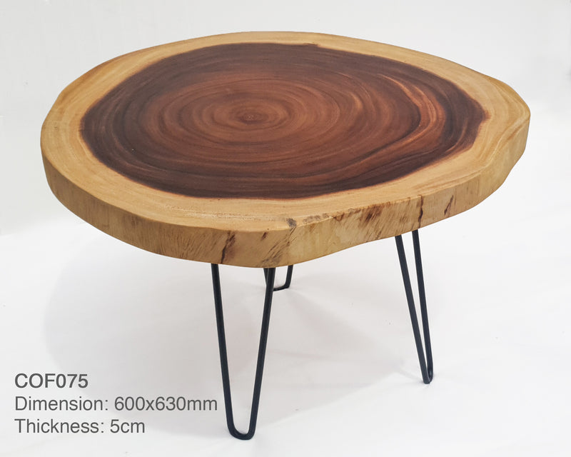 COF106 - Round Edge Natural Timber Coffee Table.