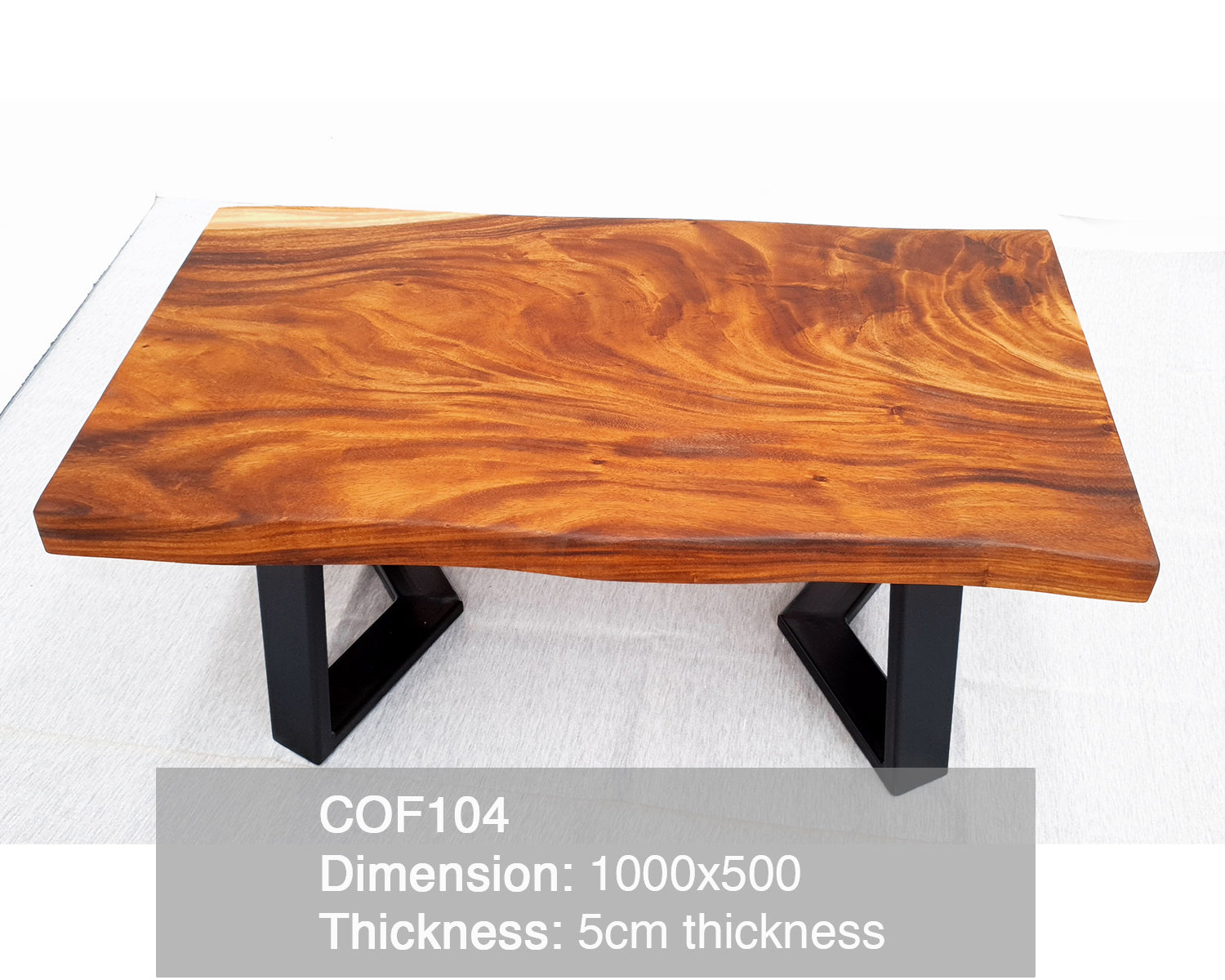 COF081 - Rectangular Wood Ripple Coffee Table