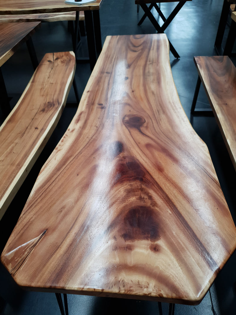 Acacia Light Wood Live Edge Large Desk.