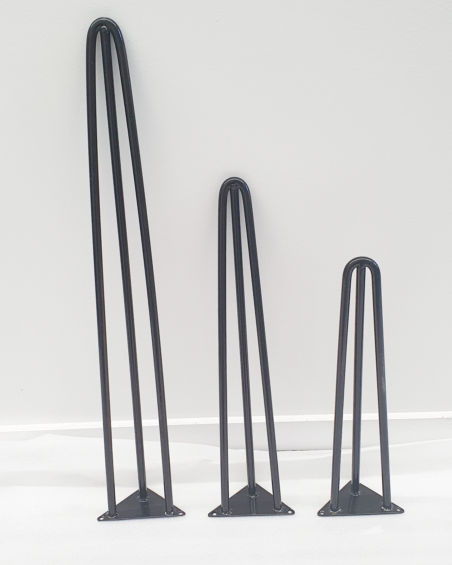 3 Rod Hairpin Legs Stainless Steel Black Desk or Dining Table Legs 210