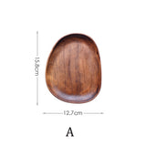 Whole Wood lovesickness Wood Irregular Oval Solid Wood Pan Plate Fruit Dishes Saucer Tea Tray Dessert Dinner Plate Tableware Set.