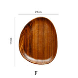 Whole Wood lovesickness Wood Irregular Oval Solid Wood Pan Plate Fruit Dishes Saucer Tea Tray Dessert Dinner Plate Tableware Set.