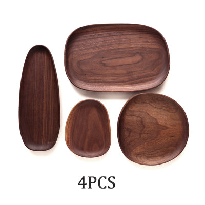 Whole Wood lovesickness Wood Irregular Oval Solid Wood Pan Plate Fruit Dishes Saucer Tea Tray Dessert Dinner Plate Tableware Set.