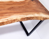 LAD034- Live Edge Light Brown Dining Table.