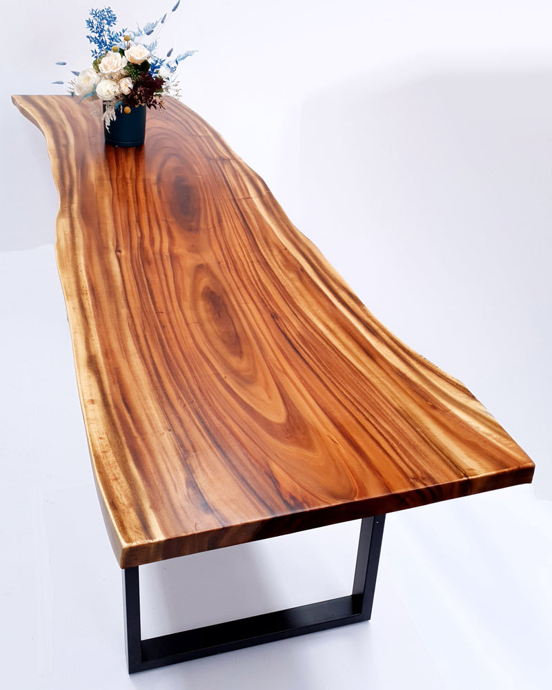 LAD037- Warm Brown Live Edge Family Dining Table.