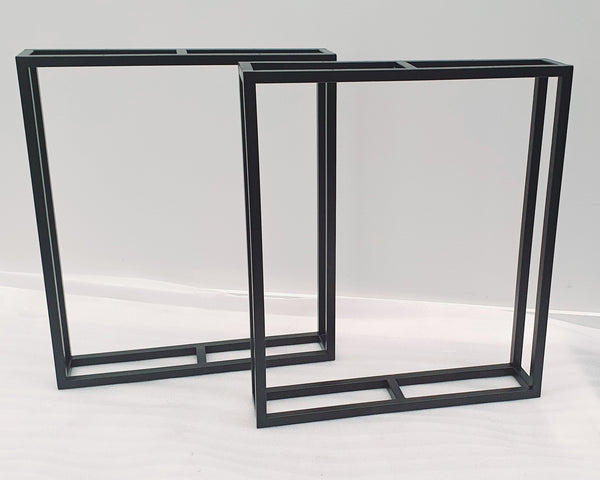 U-Shaped Framed Stainless Steel Black Desk or Dining Table Legs 710mm Height, Set of 2 (Two).