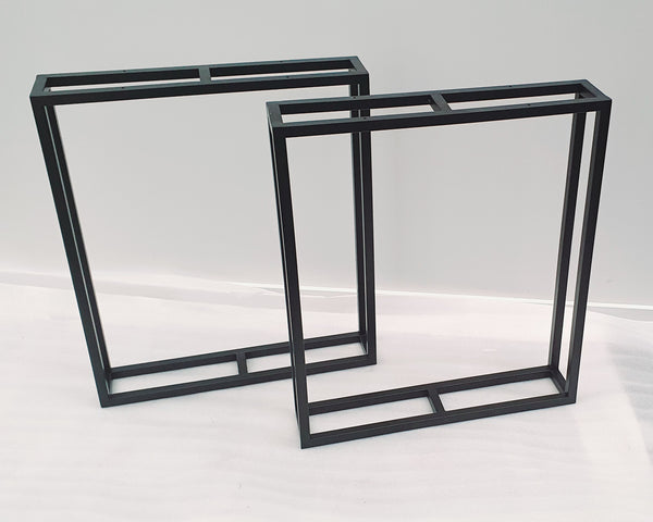 U-Shaped Framed Stainless Steel Black Desk or Dining Table Legs 710mm Height, Set of 2 (Two).